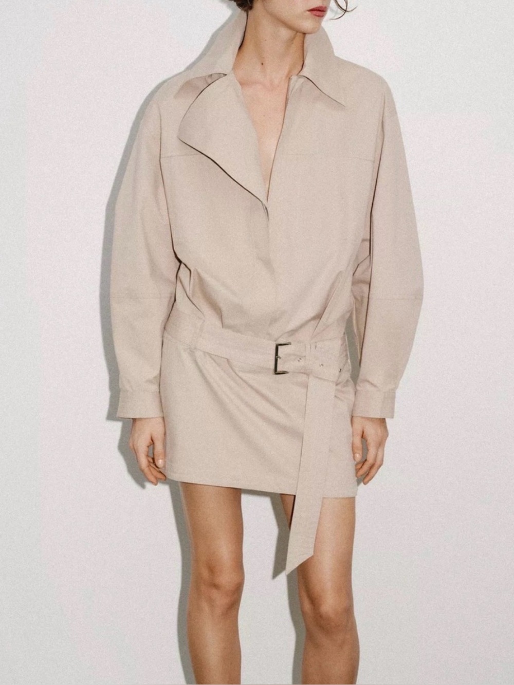 Zara Belted Long Sleeve Mini Dress NWT Size XS